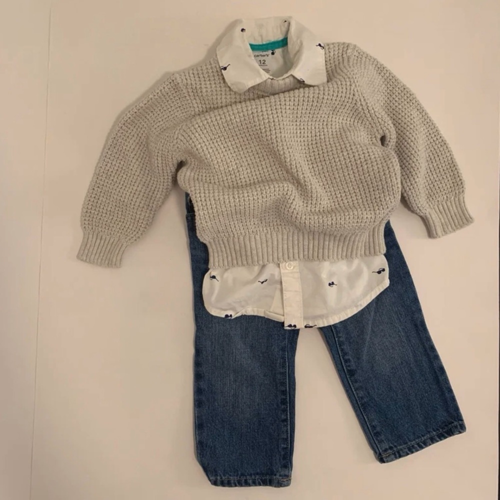 Carter Children’s Place Bundle Jeans Shirt Sweater Size 12 Months